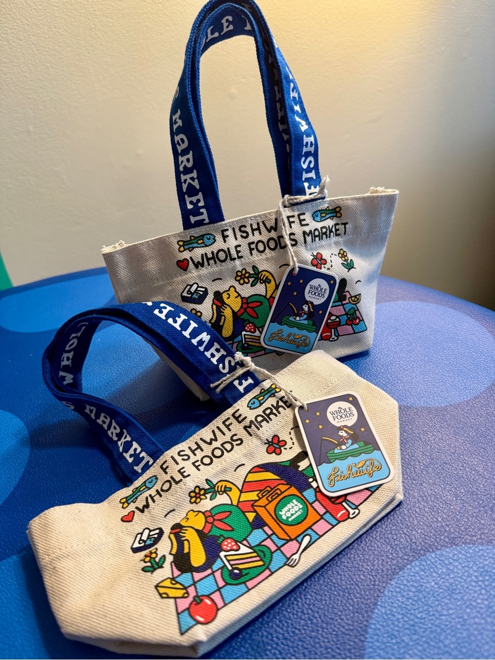 NWT Fishwife x Whole Foods Market Micro Canvas Tote